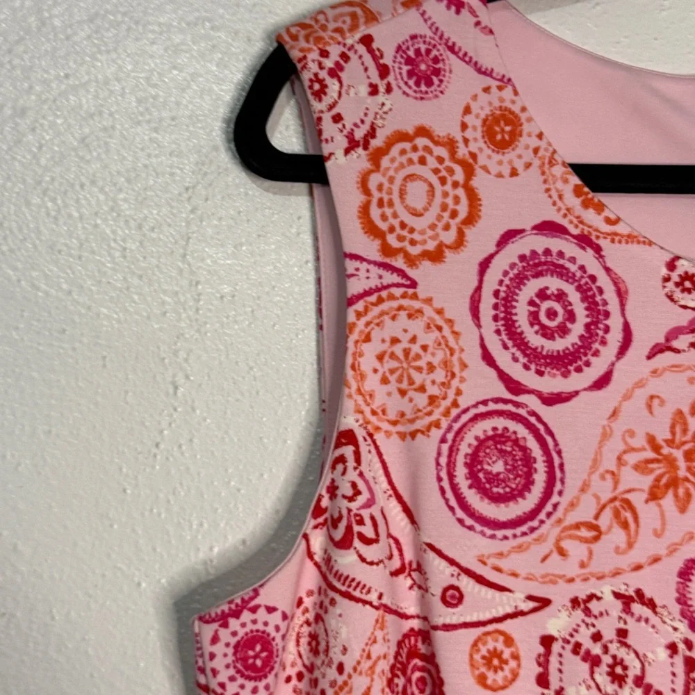 Lands’ End Pink Paisley Sleeveless Dress, Sz 10. - Picture 3 of 11